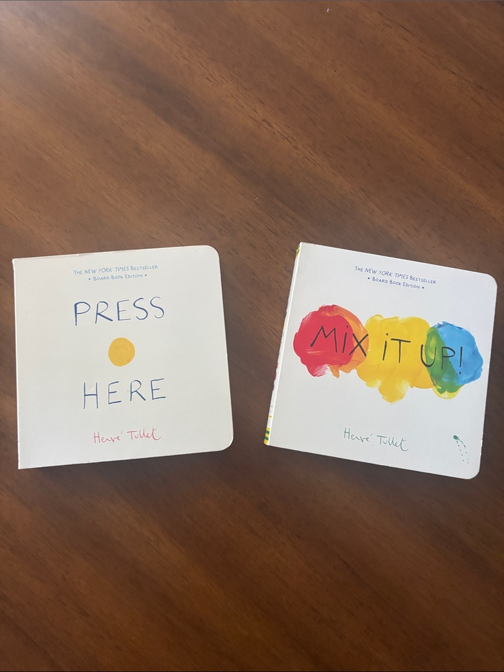 "Press Here" & "Mix It Up!" Board Books - White with Multicolor Artwork